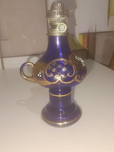 velosiped yağı: Mavi şüşədən dekorativ nöyüt lampası - Material: kobolt-mavi şüşə — 2