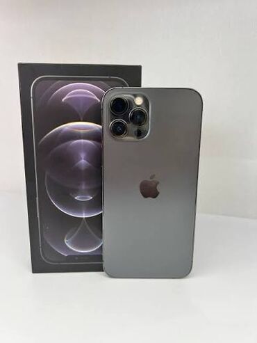 14 про цена в бишкеке: IPhone 12 Pro Max, Колдонулган, 256 ГБ, Графит, Каптама, 80 %