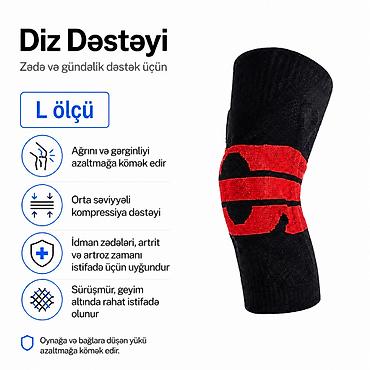 №: 3863 Məhsulun adı: Diz qoruyucusu, qara/qırmızı, ölçü L, 1 əd