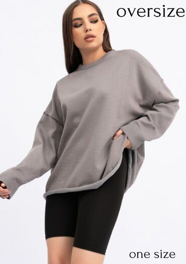 свитер ручной вязки: Женский свитер, Оверсайз, Made in KG, Длинная модель, Полиэстер
