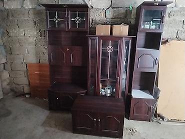 divan desti: Qonaq otağı üçün modullu şkaf dəsti - Material: ağac teksturalı — 3
