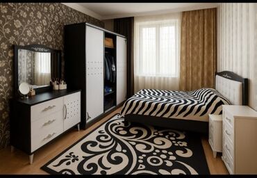 otaq qaplar: Двуспальная кровать, Шкаф, Трюмо, 2 тумбы, Турция, Б/у