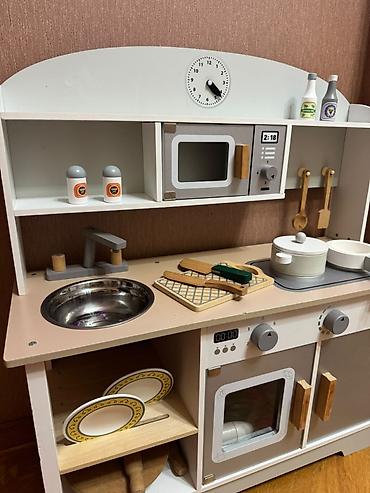 usag desti: Uşaqlar üçün taxta mətbəx satılır 🧸🍳 Taxtadan hazırlanıb, çox — 4