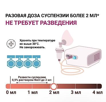 Ингаляторлор, небулайзерлер: Пульмикорт (будесонид) 0,5 мг/мл — суспензия для ингаляций через — 6