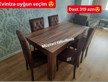 nerjavik cen: Для гостиной, Новый, Нераскладной, Прямоугольный стол, 6 стульев