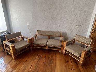 Taxtadan divan dəsti – 1 divan + 2 ikili kreslo - Material: kütləvi lalafo.az -da Taxtadan divan dəsti – 1 divan + 2 ikili kreslo - Material: kütləvi
