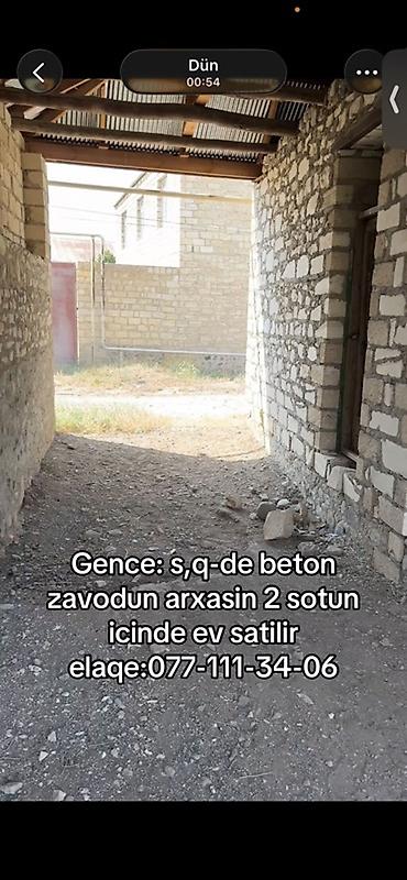 berdede ev: 2 otaqlı, 2 kv. m, Təmirsiz — 2