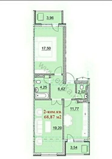 квартиры в карабалтах: 2 комнаты, 69 м², Индивидуалка, 4 этаж