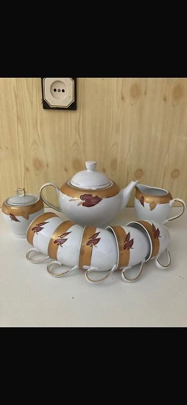 Çay dəsti, rəng - Ağ, Farfor, 6 nəfərlik