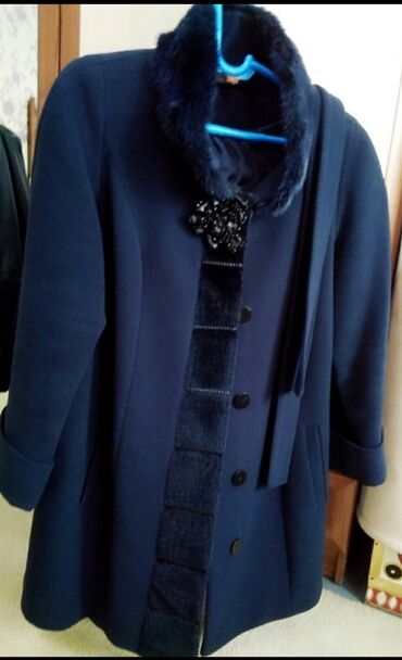 жен пальто красивое в Кыргызстан | ПАЛЬТО: Пальто 2XL (44), цвет - Синий
