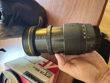 canon fotoaparat: Tamron 28-105mm f2.8 Canon lens. ela veziyetdedir. ustunde qutusu