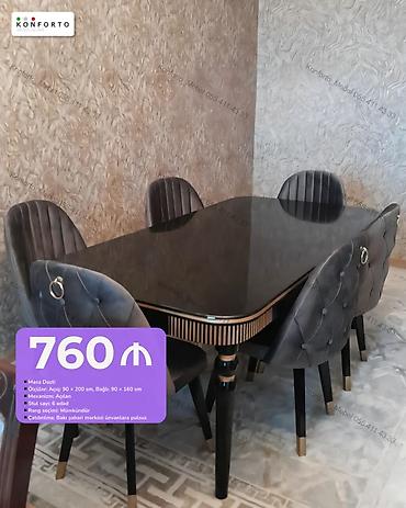 Məhsul: Masa dəsti - Masa ölçüləri: Açıq 90×200 sm, bağlı 90×160 sm -