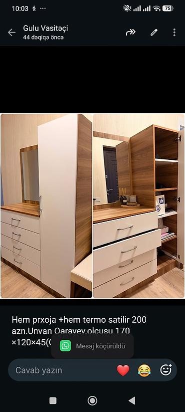 Hem prxoja +hem termo satilir 200 azn.Unvan Qarayev.olcusu 170