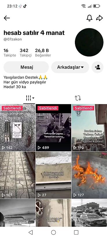 Məhsul: TikTok hesabı - İstifadəçi adı: @07zakon - Təqdimat mətni