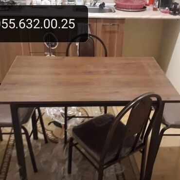 Bağ, çöl masa və oturacaq dəstləri: Yeni, Kvadrat masa, 4 stul, Açılan, Stullar ilə, Metal, Azərbaycan — 10