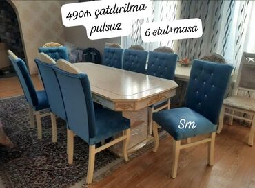 Мебель: Для гостиной, Новый, Нераскладной, Прямоугольный стол, 6 стульев, Азербайджан