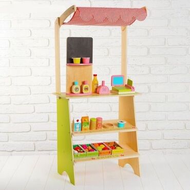 5 лет: Игровой набор «Играем в магазин», деревянные продукты в наборе Размеры
