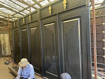 Откатные ворота: Металлические ворота и калитки с горизонтальными ламелями - Типы — 8
