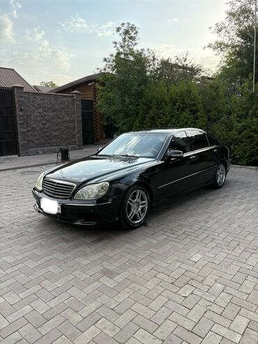 Mercedes-Benz: S500 Long (Yanase) 2003 год Черная кожа, плавающие сиденья с