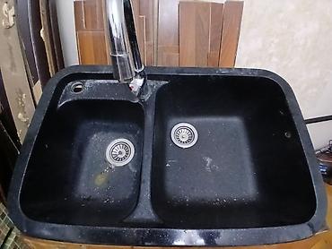 yaxa: Mətbəx üçün iki bölməli qranit kompozit lavabo və qarışdırıcı kran - — 2