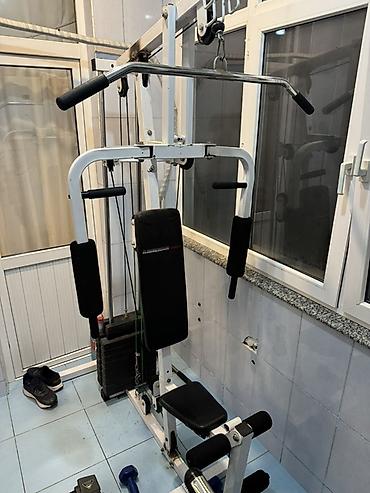 gitara kabel: Çoxfunksiyalı ev trenajoru – çəkilər sistemi ilə Xüsusiyyətlər: - Üst — 1