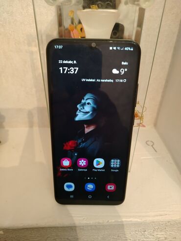 Samsung: Samsung Galaxy A03, 32 GB, rəng - Qara, Düyməli, Barmaq izi, Face ID