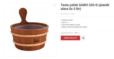 Digər tikinti xidmətləri: Sauna üçün vedrə qaşıq sauna aksesuarı sauna malları — 7