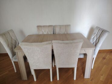 Saipa: Qonaq otağı üçün, İşlənmiş, Kvadrat masa, 6 stul