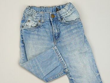 błękitne jeansy: Spodnie jeansowe, H&M, 9-12 m, stan - Zadowalający