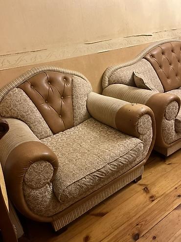 kontakt home divan kreslo: Klassik üslubda yumşaq mebel dəsti - Tərkibi: 1 ədəd 3 nəfərlik divan — 1
