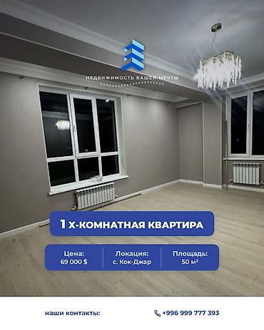 50: 1 комната, 50 м², Кок-Жар ж/м Элитка, 9 этаж, Евроремонт — 1