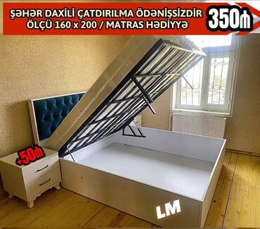 Masa və oturacaq dəstləri: Yeni, İkinəfərlik çarpayı, Bazalı, Matras ilə, Siyirməsiz