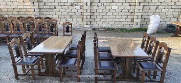 Restoran mebeli: ■Material Quru sam agaci ■Masa usdu 4luk Quru taxta ile yigilib ■Masa