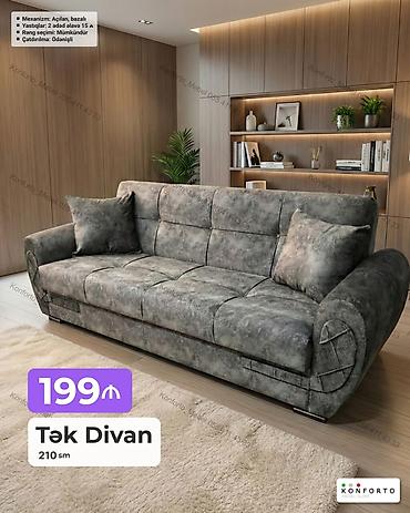 Tək Divan – 210 sm - Mexanizm: açılan, bazalı (yataq funksiyalı, içi lalafo.az -da Tək Divan – 210 sm - Mexanizm: açılan, bazalı (yataq funksiyalı, içi