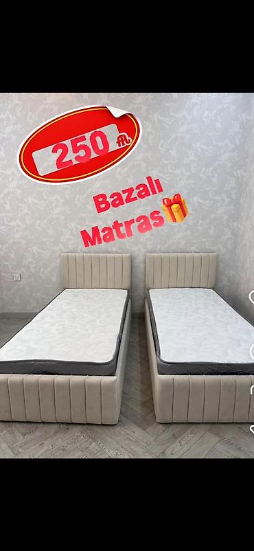 uşaq üçün matras: Başlıq: Bazalı tək nəfərlik çarpayı – matras hədiyyə Məhsul təsviri — 1