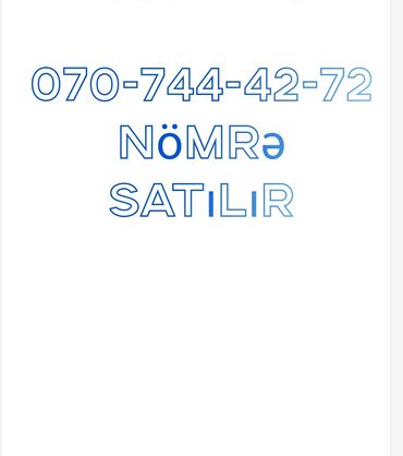 SİM-kartlar: Nömrə: ( 070 ) ( 707444272 ), İşlənmiş