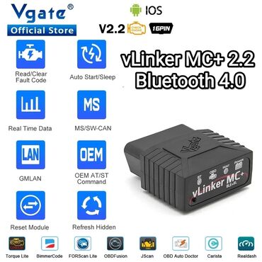 Alati za automobile: Vgate vLinker MC + V2.2 Bluetooth 4.0 OBD2 BimmerCode FORScan Auto — 2