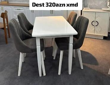 Mətbəx/qonaq otağı üçün masa-stul dəsti - Dəst: 1 ədəd düzbucaqlı