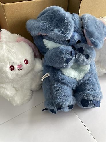 Игрушки: Мягкая игрушка «Синий стич» Имитирование дыхания и жёлтая подставка — 3