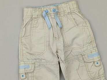 legginsy prazek bezowe: Baby material trousers, 0-3 months, 56-62 cm, condition - Fair