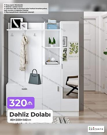Mebel: Dəhliz Dolabı – 40×200×140 sm Xüsusiyyətlər: - Material: 18 mm — 1