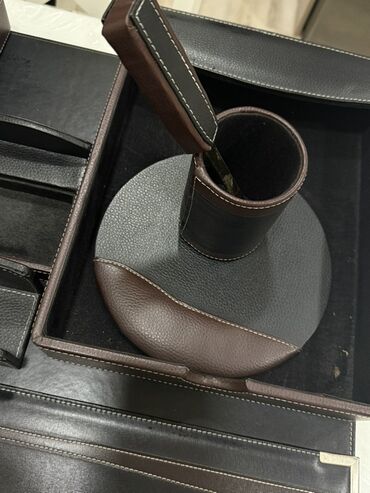 Masaüstü dəstlər: Ofis üçün dəri masaüstü təşkilatçı dəst – OFICA - Material: süni/dəri — 6