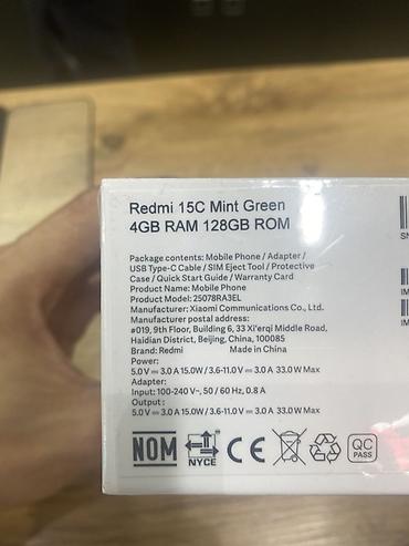 redmi 9 power: Xiaomi Redmi 15C (Mint Green) Основные характеристики: - Память: 128 — 2