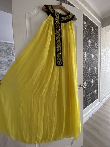 желтое платье на лето: Күнүмдүк көйнөк, Жай, Узун модель