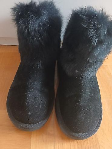 bata obuca promenada: Crne ženske zimske čizme STEPHAN, model do članka. - Materijal: meki — 1