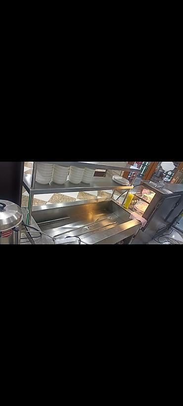 kafe aparati: Paslanmayan poladdan restoran/kafe üçün servis xətti – vitrinli — 1