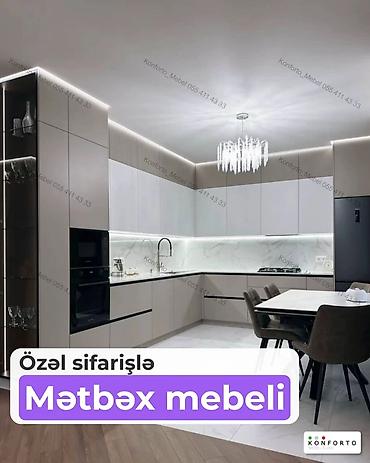 Mebel: Sifarişlə mətbəx dəsti, Özü çəkən petlələr, MDF — 1