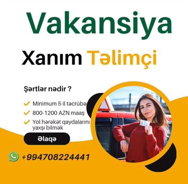 xanımlar ucun iş: Şəxsi sürücü tələb olunur, 1/1, Aylıq ödəniş