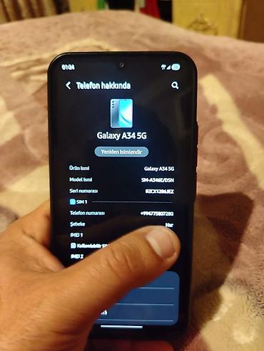 samsung galaxy not 20: Samsung Galaxy A34 5G, rəng - Qara, İki sim kartlı — 3