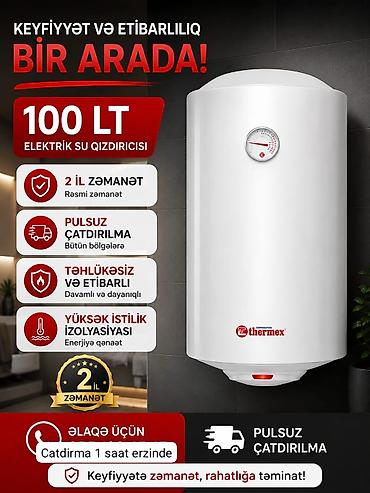 Məişət texnikası: Ariston 100 l, Yeni, Kredit yoxdur, Pulsuz çatdırılma, Rayonlara çatdırılma — 1